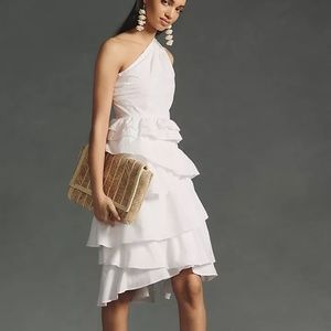 NWT One-Shoulder Tiered Midi Dress